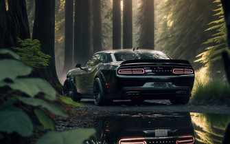 Black Dodge Challenger Wallpaper Resolution HD