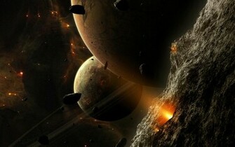 Planets In Meteor Cloud Wallpaper HD