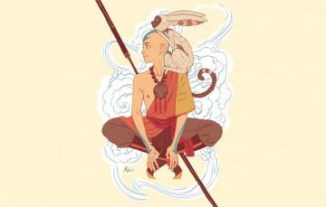 Wallpaper Magic The Air Monk Tattoo Lemur Staff Avatar