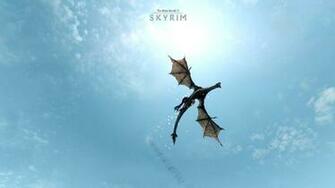 Wallpaper The Elder Scrolls V Skyrim Flying Dragon