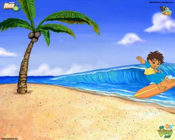 Go Diego Surfing Wallpaper