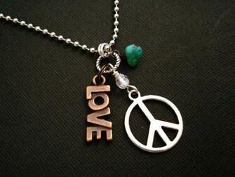 Love Peace Hippie Necklaces Sign Wallpaper