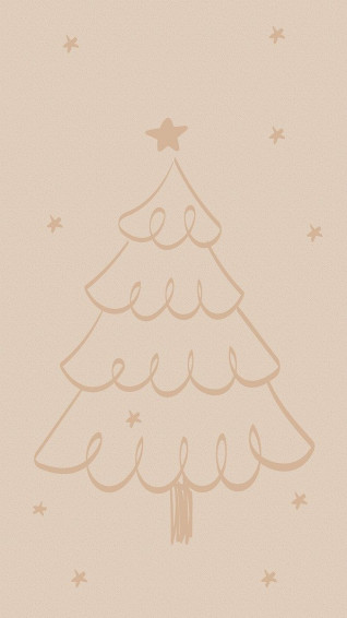 Christmas Tree Mobile Wallpaper Winter Season Doodle In Brown