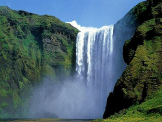 Gorgeous Waterfall Powerpoint Background Slide Template