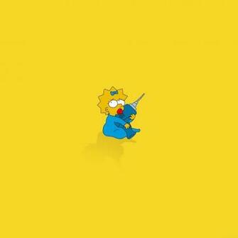 Simpsons Maggie Cute Illust Cartoon Art iPad Air Wallpaper