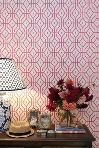 Anna Spiro Rosey Posey Trellis Wallpaper