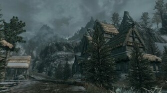 The Elder Scrolls V Skyrim Game Morthal Dragonborn Wallpaper