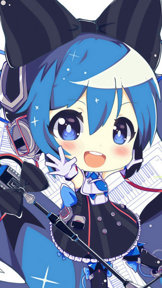 Hatsune Miku Anime Girl Blue Illustration Art Cute iPhone