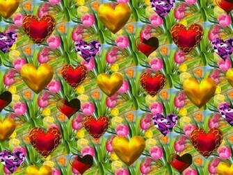Hearts And Flowers Wallpaper