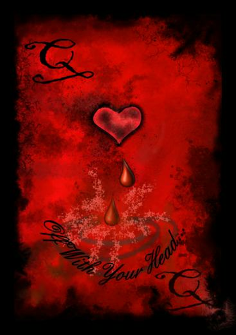 Queen Of Hearts Playing Card By Undersea Sparrow