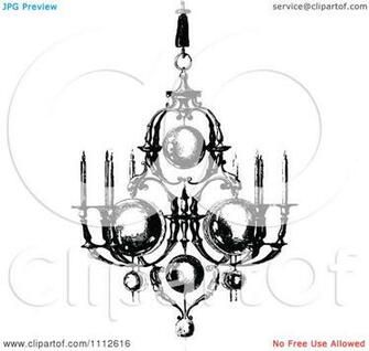 White Chandelier Clip Art Clipart Vintage Black And Ornate