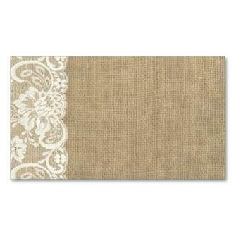 Rustic Burlap And Lace Wedding Place Card Business