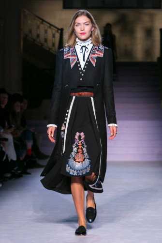 Temperley London Black Dress Embroidered Wallpaper