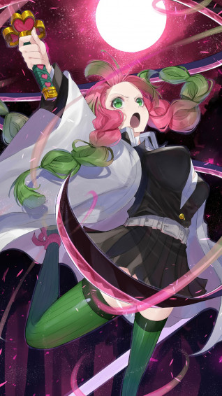 Mitsuri Kanroji Hashira The Pillars Demon Slayer Kimetsu No Yaiba Anime HD Phone Wallpaper