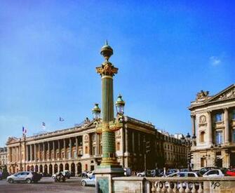Neoclassical Lamp Post From With H Tel Crillon In Background