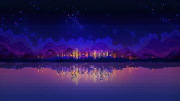 Night City Abstract Art Minimalist Wallpaper 4k