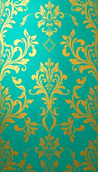 Turquoise And Gold Wallpaper