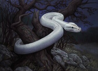 White Snake Hq HD 3d Whitesnakewallpaper Black And
