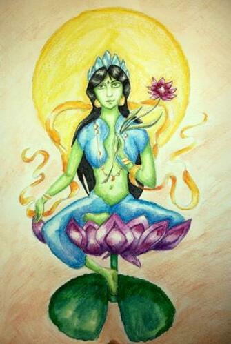 Green Tara Wallpaper Painting