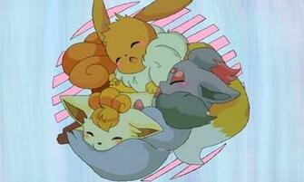 Wallpaper Zorua And Eevee