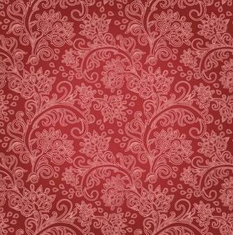 Red Flower Motif Pattern