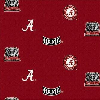 Collegiate Cotton Broadcloth University Of Alabama Allover Red