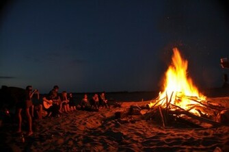 Beach Campfire Wallpaper At Night Ing