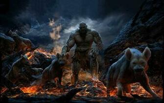 Dogs Demons Hell Evil Scary Creepy Spooky Fire Wallpaper Background