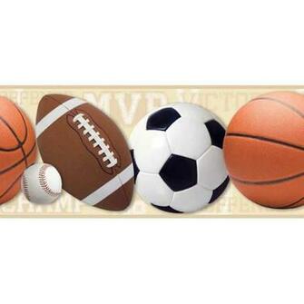 Beige Orange Zb3181bd Sports Ball Wallpaper Border Baby Nursery