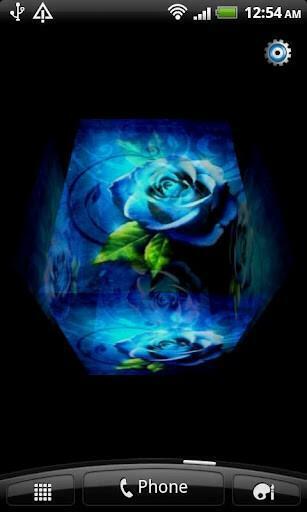 With An Amazing Creative Blue Rose 3d Photo Cube Live Wallpaper