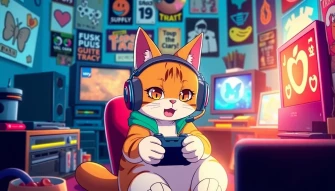 Anime Cat Gamer Wallpaper