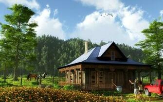 New Country Home With Trees Wallpaper