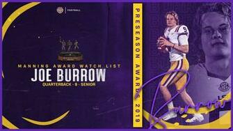 Burrow Named To Manning Award Watch List Lsu Tigers