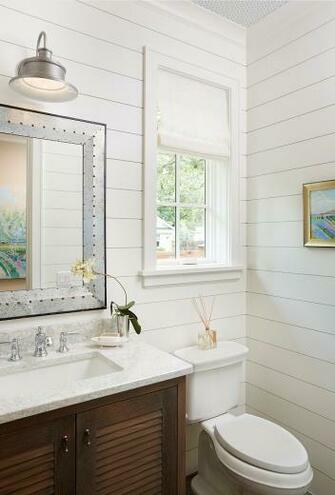 Shiplap Bathroom Painted In White Dove Oc By Benjamin Moore