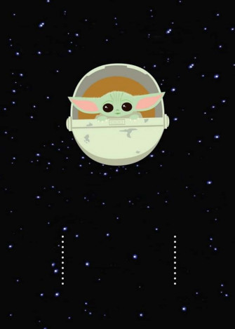 Baby Yoda Cartoon Wallpaper