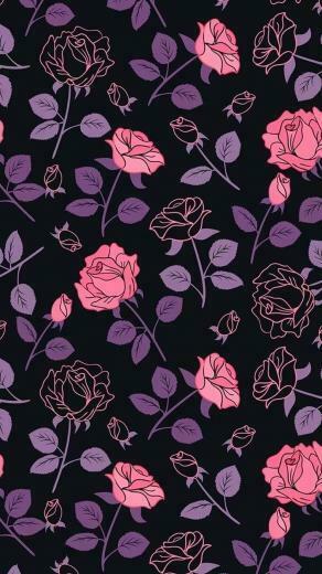 Real Dark Floral iPhone Wallpaper Top