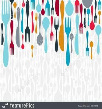 Cutlery Silhouette Icons Background
