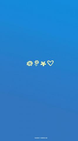 Azure Blue Wallpaper For Phone Pastel Yellow Flower Heart