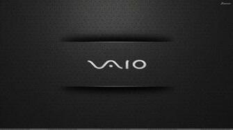 Sony Vaio Logo On Black Dotted Background Wallpaper