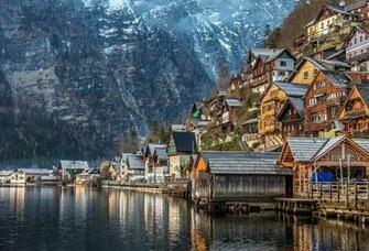 Wallpaper Hallstatt Austria Alps Mountains Lake Desktop