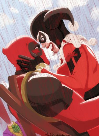 Deadpool With Harley Quinn By Morivolo
