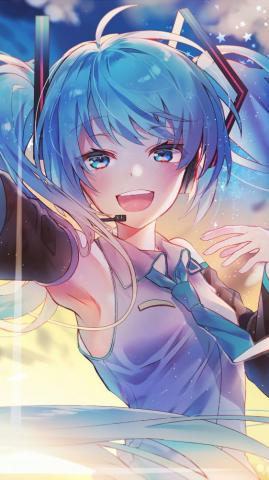 Anime Girl Singing Hatsune Miku Vocaloid 4k Phone HD