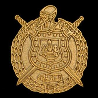 Greek Sandblast Gold Shield Pins