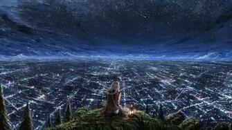 Women Starry Night Animation Wallpaper HD Desktop And