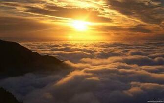 Cliffs Mountains Rocks Pine Trees Sunset Clouds
