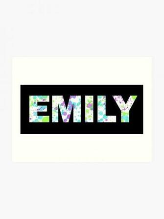 Emily Paint Splatter Name White Background Art Print By