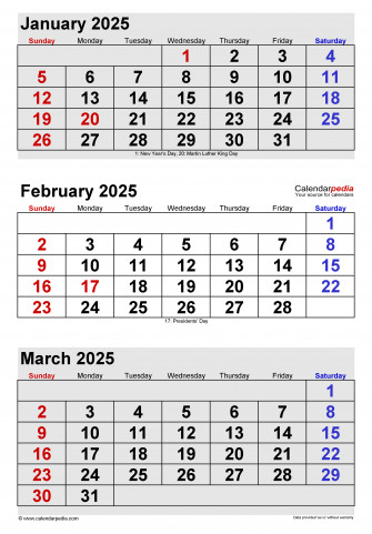 Calendar January February March Printable Wallpaper