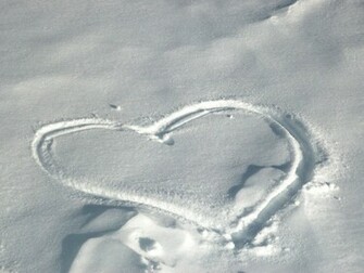HD Heart On Snow Desktop Wallpaper Background