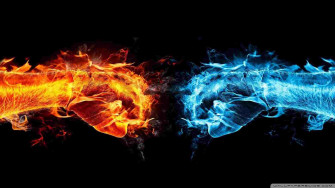Fire And Ice Wolf Wallpaper On