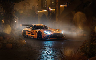 World Class Orange And Black Mercedes Amg Gtr Wallpaper